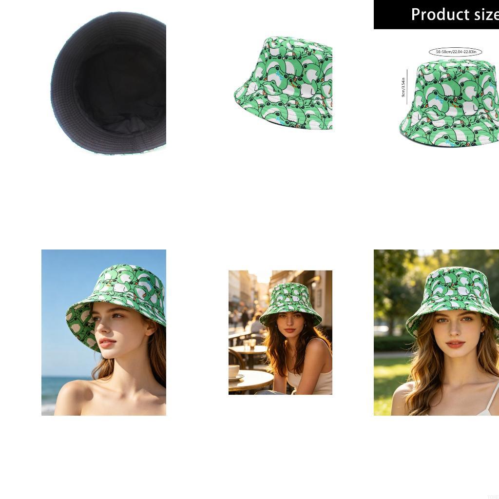 Packable Hat Nylon - Chapéu balde com estampa sapos embalável