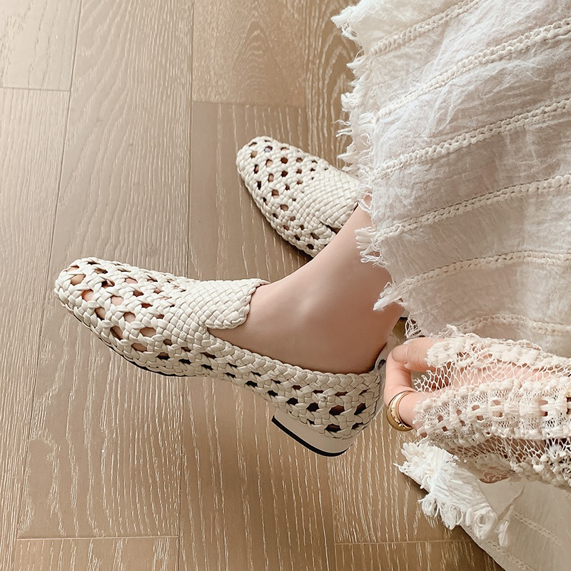 Casual Sandal Leather - Sandálias Femininas de Couro Genuíno Trançadas