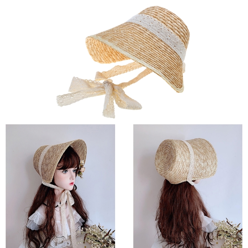 Doce menina sol lolitastyle su - Bucket Hat Straw avaliação e preço